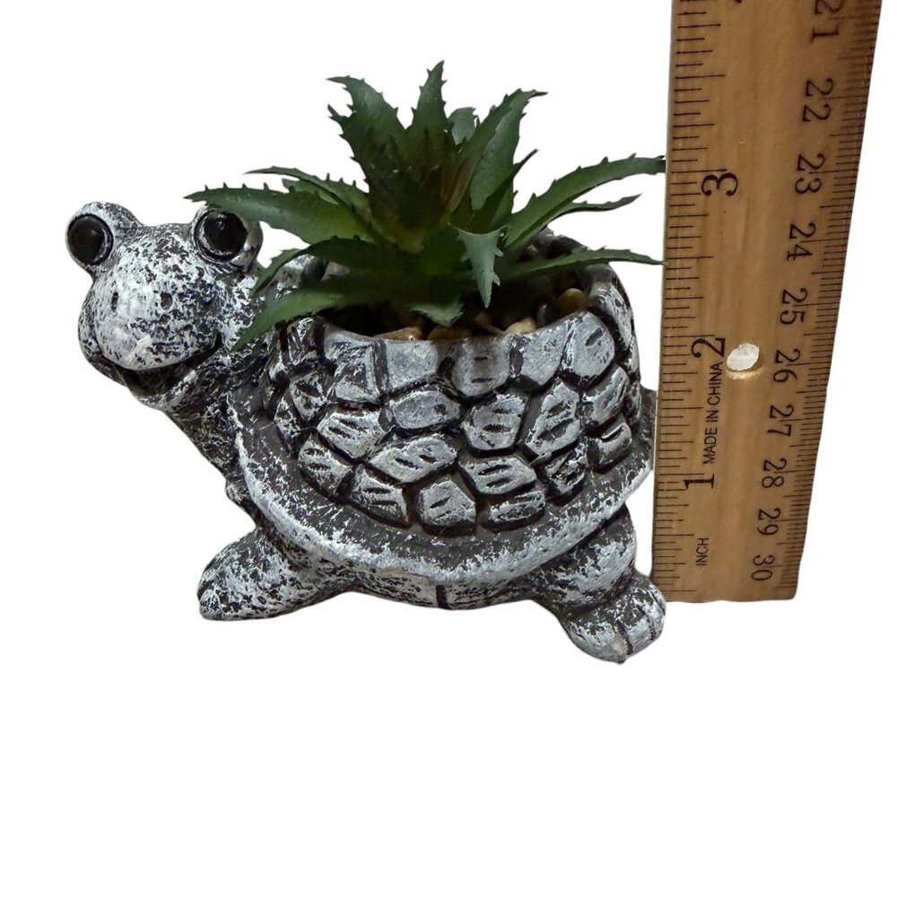 Turtle Faux Plant Holder Ceramic Figurine Set Decor - Picture 11 of 11